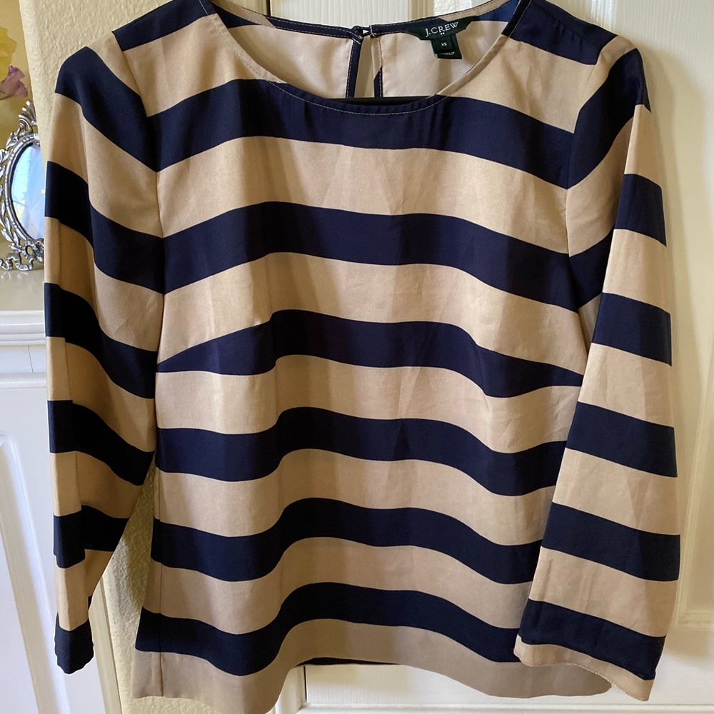 J.Crew striped top 3/4 sleeves